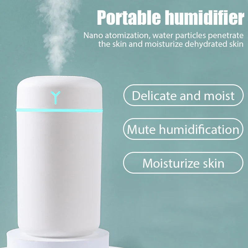 420ml Air Humidifier Portable USB Aroma Oil Diffuser with Colorful Light Cool Mist Sprayer For Bedroom Home Office Car Purifier